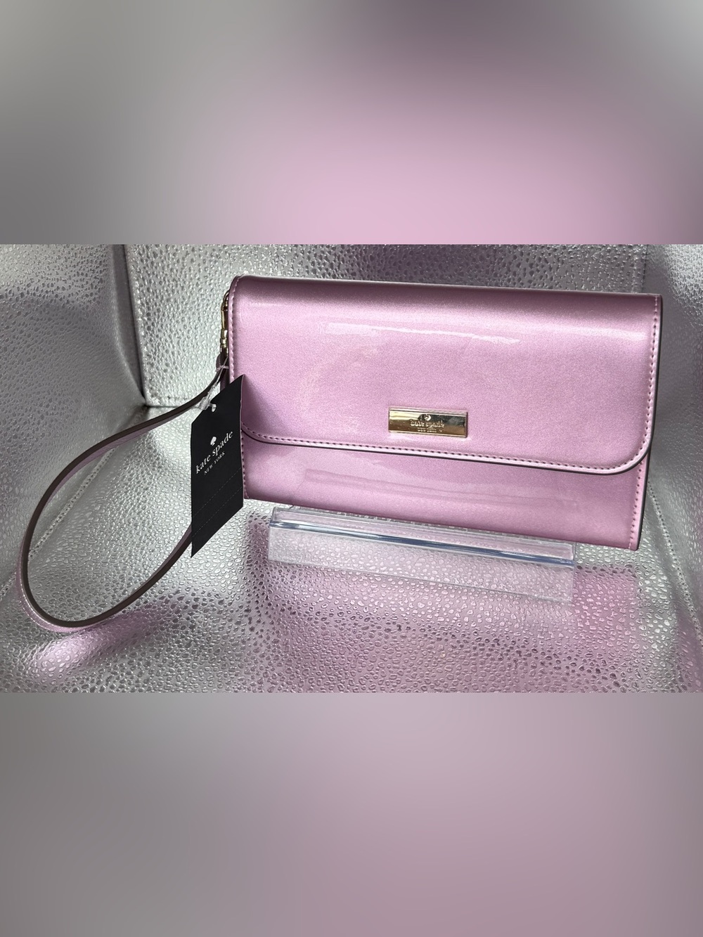 kate spade Metallic light Purple Clutch Wallet Wristlet NWT